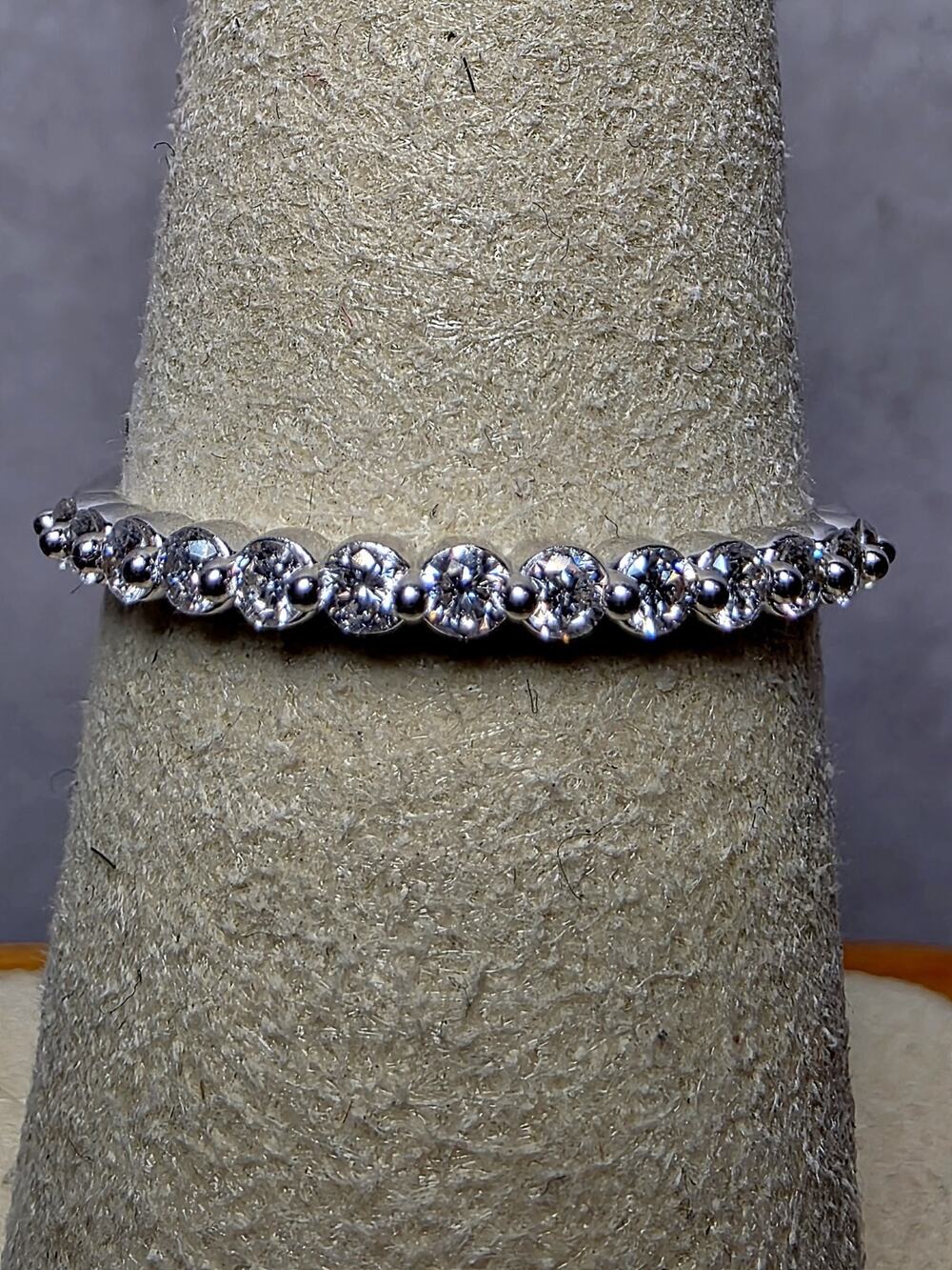 S7 0.25ctw Diamond Half Eternity Band 925 Sterling Silver Lab Created Solid Back